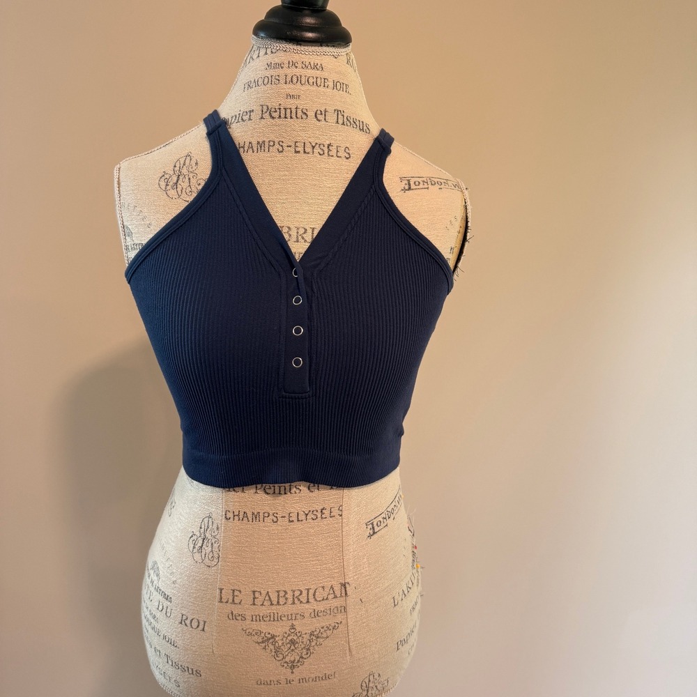 Alexander Jane Women's‎ Navy Blue Crop Top Size L/XL